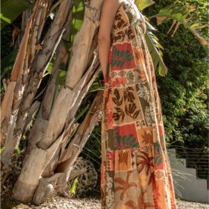 Tropical Patch Maxi Dress