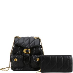 2 in 1 Backpack and Wallet Set Black