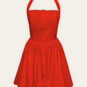 Heaven Sent Fit And Flare Halter Mini Dress