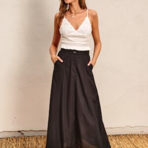 Black Heaven Sent Flared Maxi Skirt