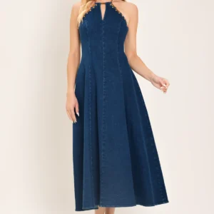 Americana Belle Denim Midi Dress