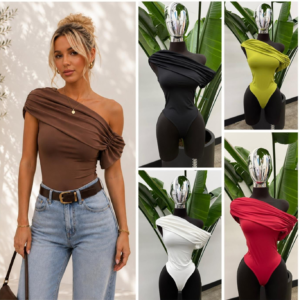 Sculped Elegance Draped Bodysuit