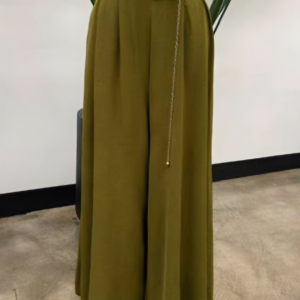 Olive Elegance Wide-Leg Pants