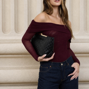 Burgundy off shoulder mesh long sleeve bodysuit for women ā KR Boutique