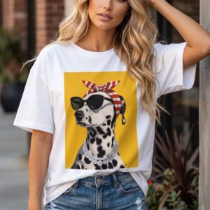 Dottie Darling Dalmatian Oversized Graphic T-Shirt – White