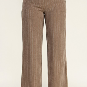 Mocha Muse Pinstripe Wide-Leg Pants