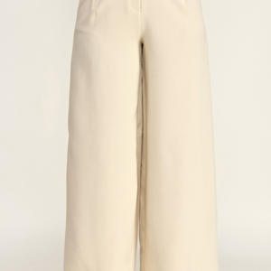 Ivory Elegance Wide-Leg Pants